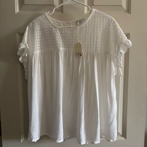 NWT JODIFL White Eyelet Blouse